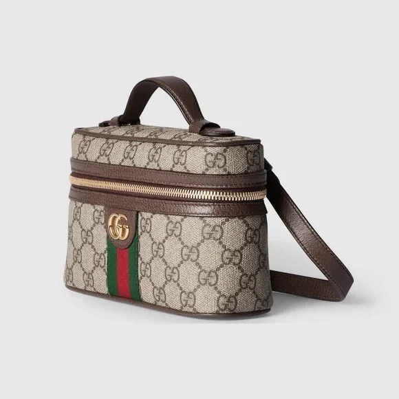 Gucci Beige and Brown Monogram Toiletry Bag - Picture 2 of 7